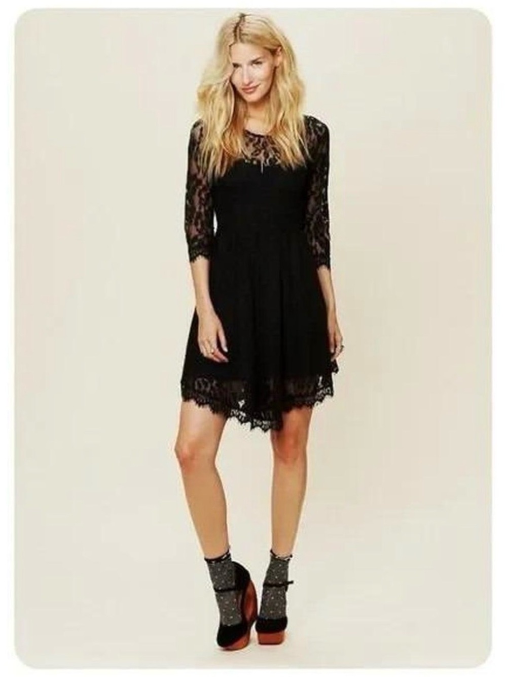 FREE PEOPLE Black Lace Dress Size 4
